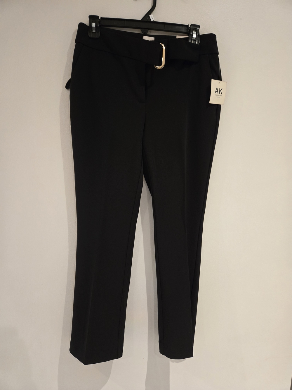 Anne Klein Black Belted Slim Leg Pants